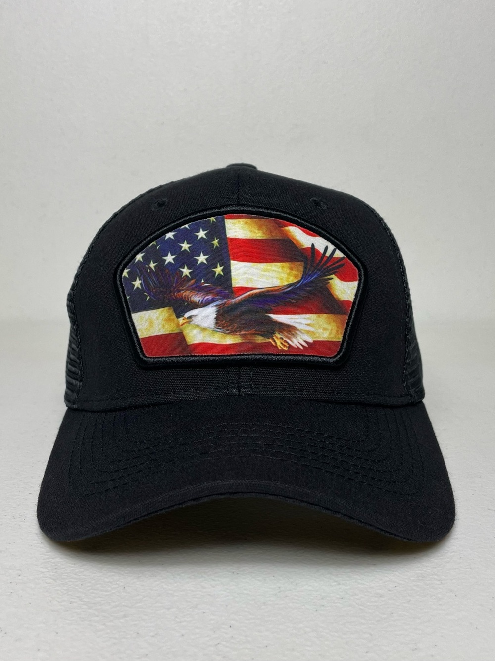 American Eagle USA Flag Patch Snapback Trucker Hat